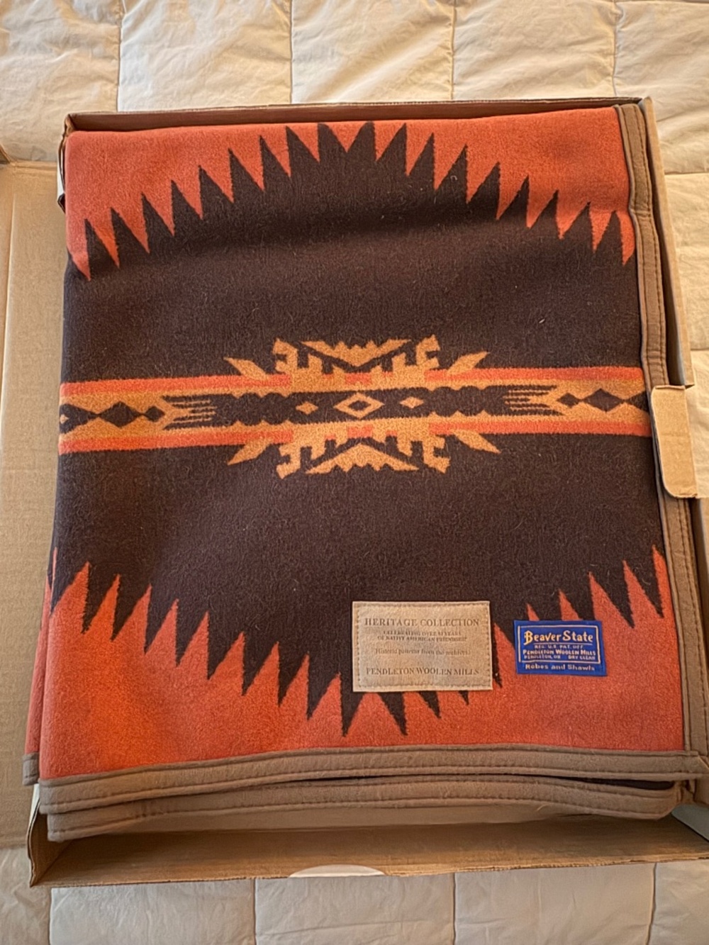 Pendleton Heritage Collection Saguaro Wool Robe Blanket New In Box - Picture 2 of 11